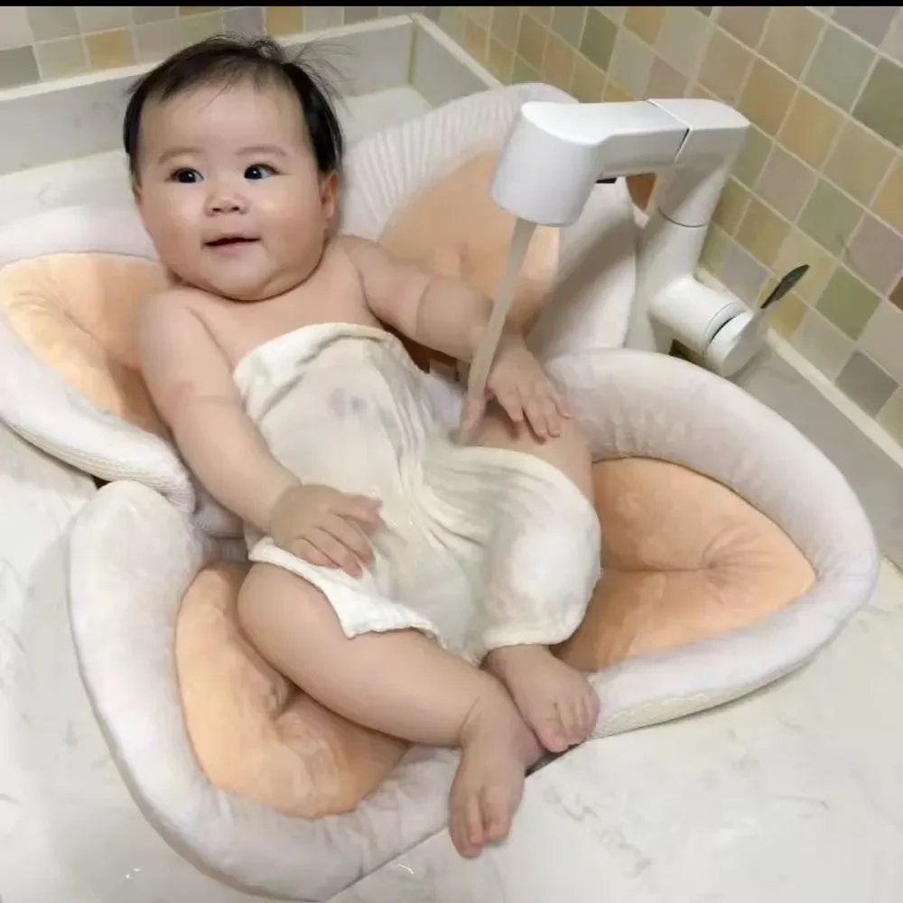 Baby bath cushion blooming flower pink lotus pad for the sink or baby bathtub
